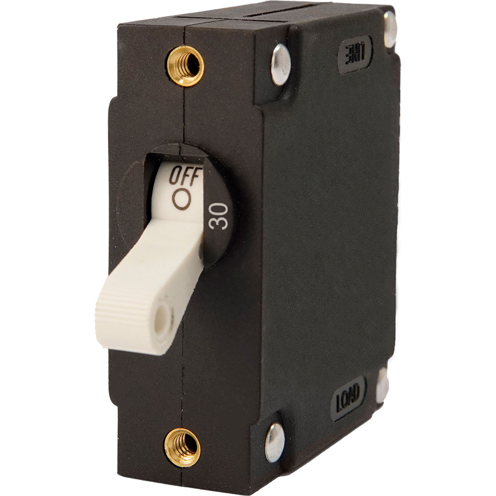 Egis A Series White Toggle Panel Mount Circuit Breaker Single Pole 30A 320130