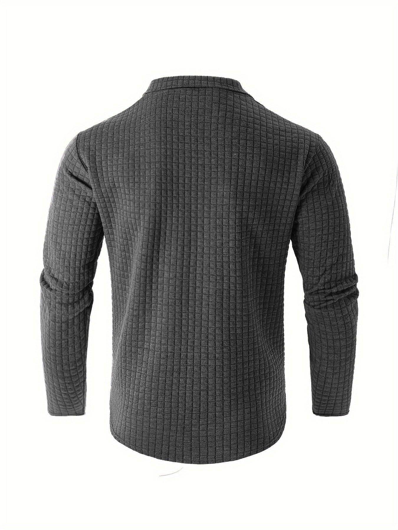 Outdoor Stand Collar Half Zip Training T-shirt Waffle Sports Bottoming