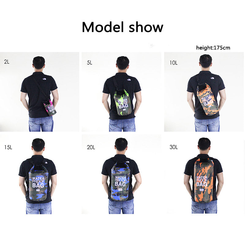 30l Waterproof Swimming Bag Dry Sack Camouflage Colors Fishing Boating