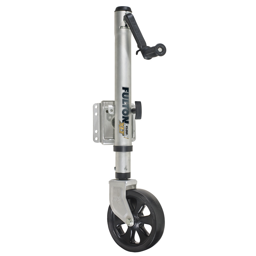 Fulton XLT 1500 lbs Swing Away BoltOn Jack w12 Travel 8 Poly Wheel Sharkskin Finish 141133