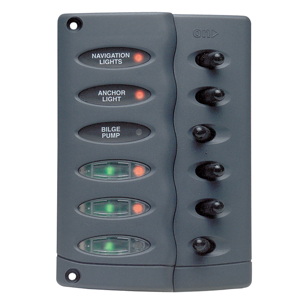 BEP Contour Switch Panel Waterproof 6 Way wPTC Fusing CSP6PTC