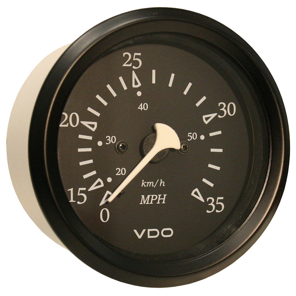 VDO Cockpit Marine 85mm 338 35 MPH Pitot Speedometer Black DialBezel 26011796