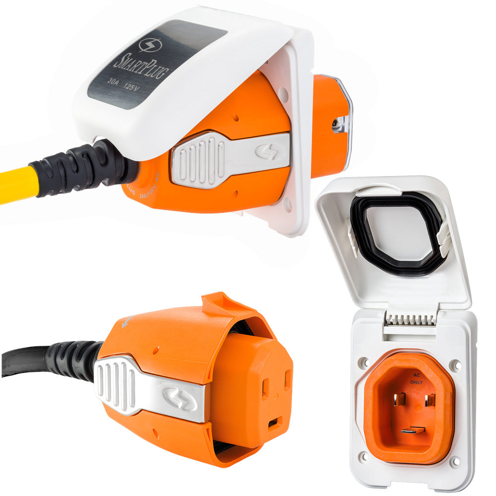 SmartPlug 30 AMP Inlet Female Cord Connector Combo White B30ASSYPW