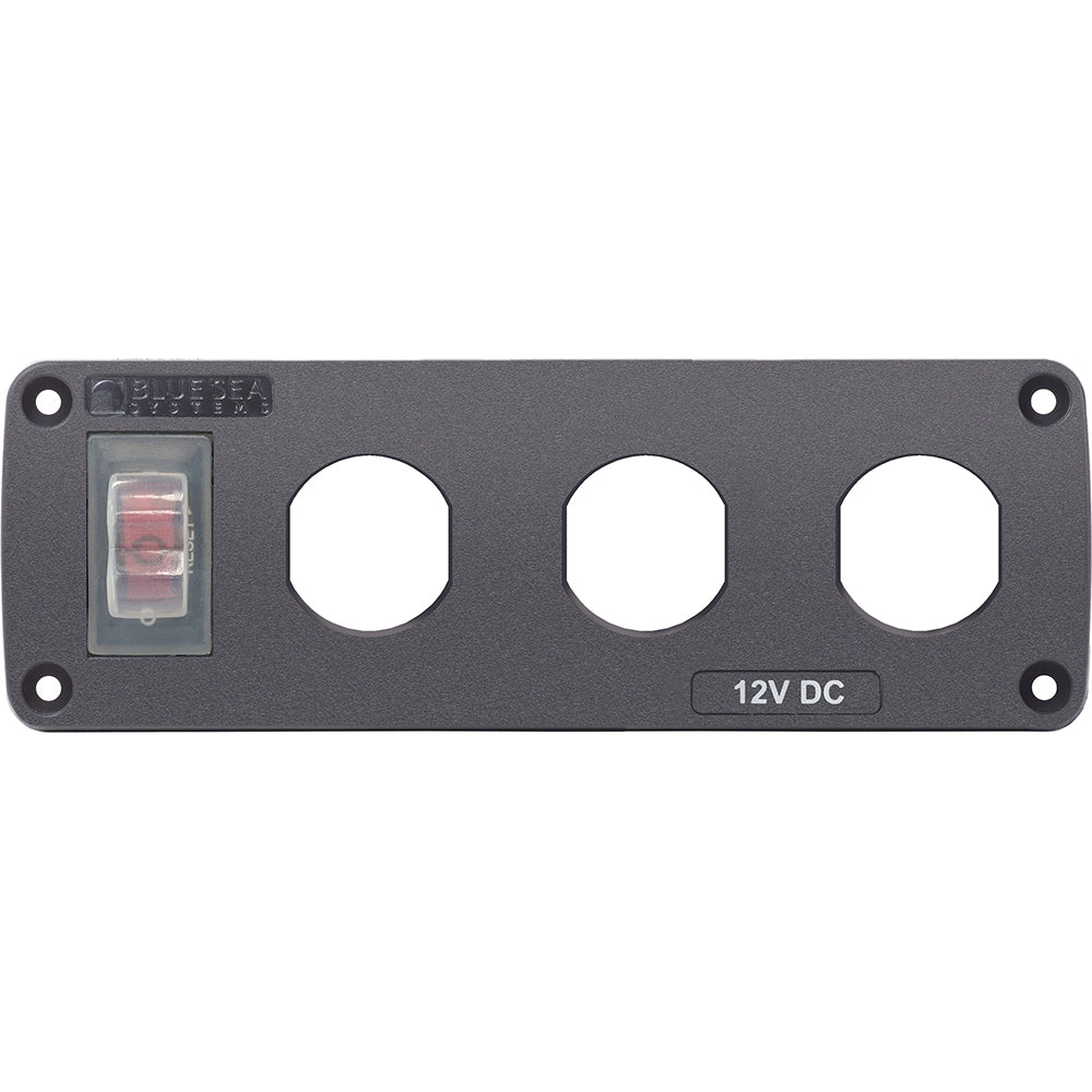 Blue Sea 4367 Water Resistant USB Accessory Panel 15A Circuit Breaker 3x Blank Apertures 4367