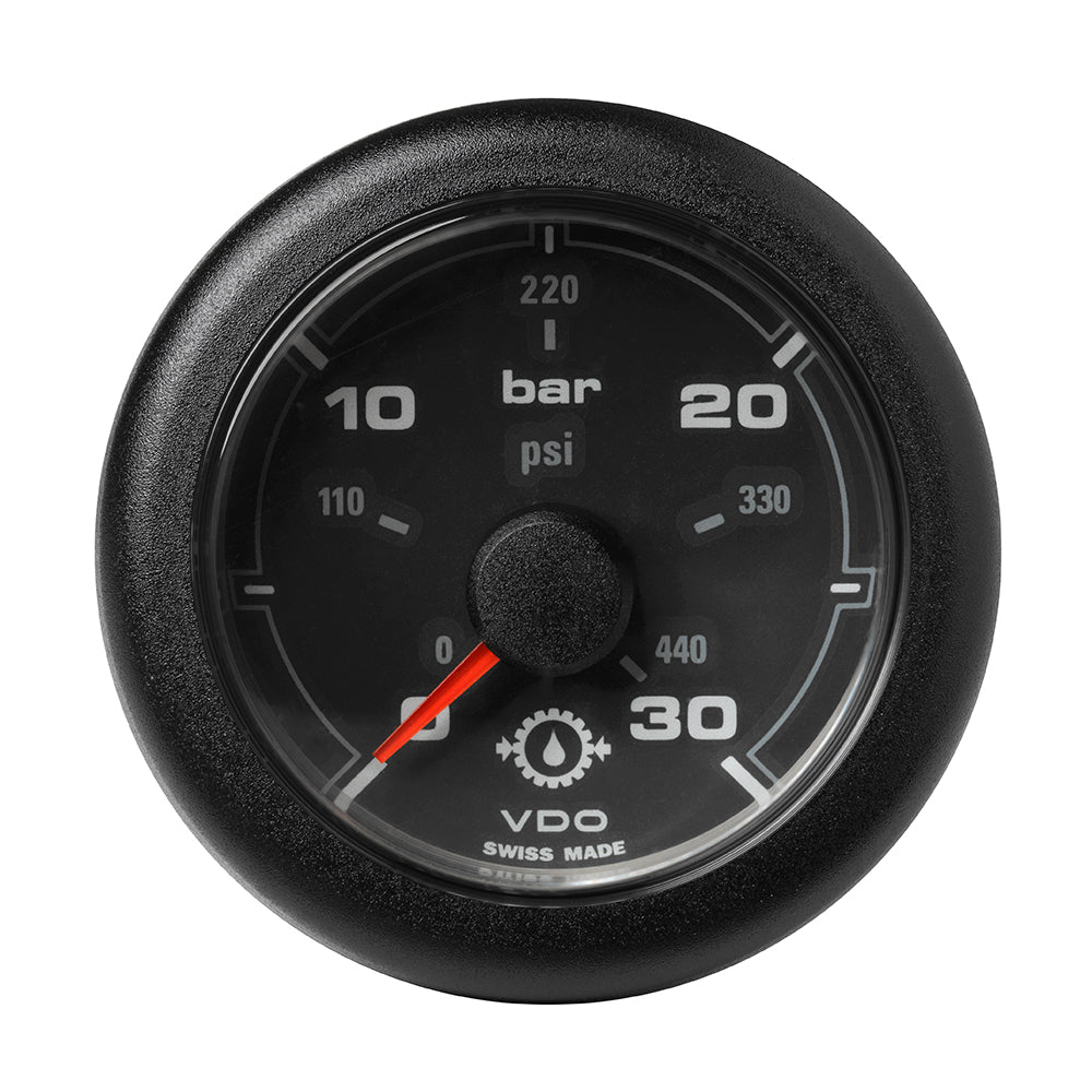 Veratron 52MM 2116 OceanLink Transmission Oil Pressure Gauge 30 Bar440 PSI Black Dial Bezel A2C1066040001