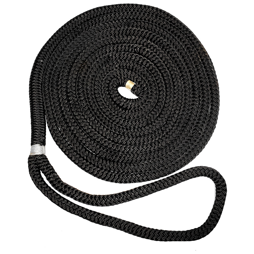 New England Ropes 12 Double Braid Dock Line Black 25 C50541600025