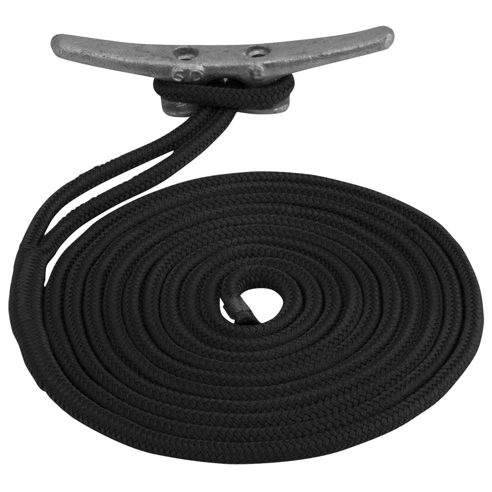 SeaDog Double Braided Nylon Dock Line 58 x 25 Black 302116025BK1