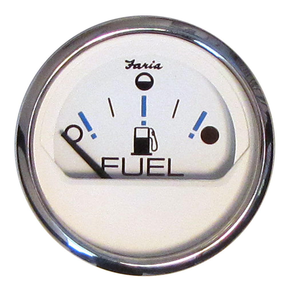 Faria Chesapeake White SS 2 Fuel Level Gauge Metric E12F 13818