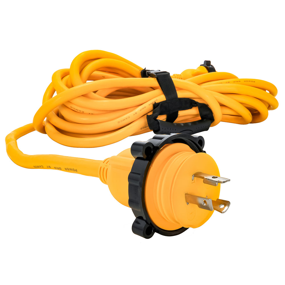 Camco 30 Amp Power Grip Marine Extension Cord 50 MLockingFLocking Adapter 55613