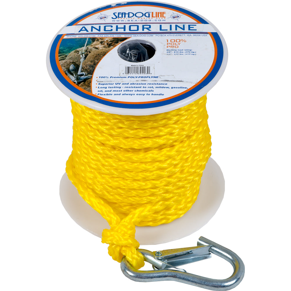 SeaDog Poly Pro Anchor Line wSnap 38 x 75 Yellow 304210075YW1