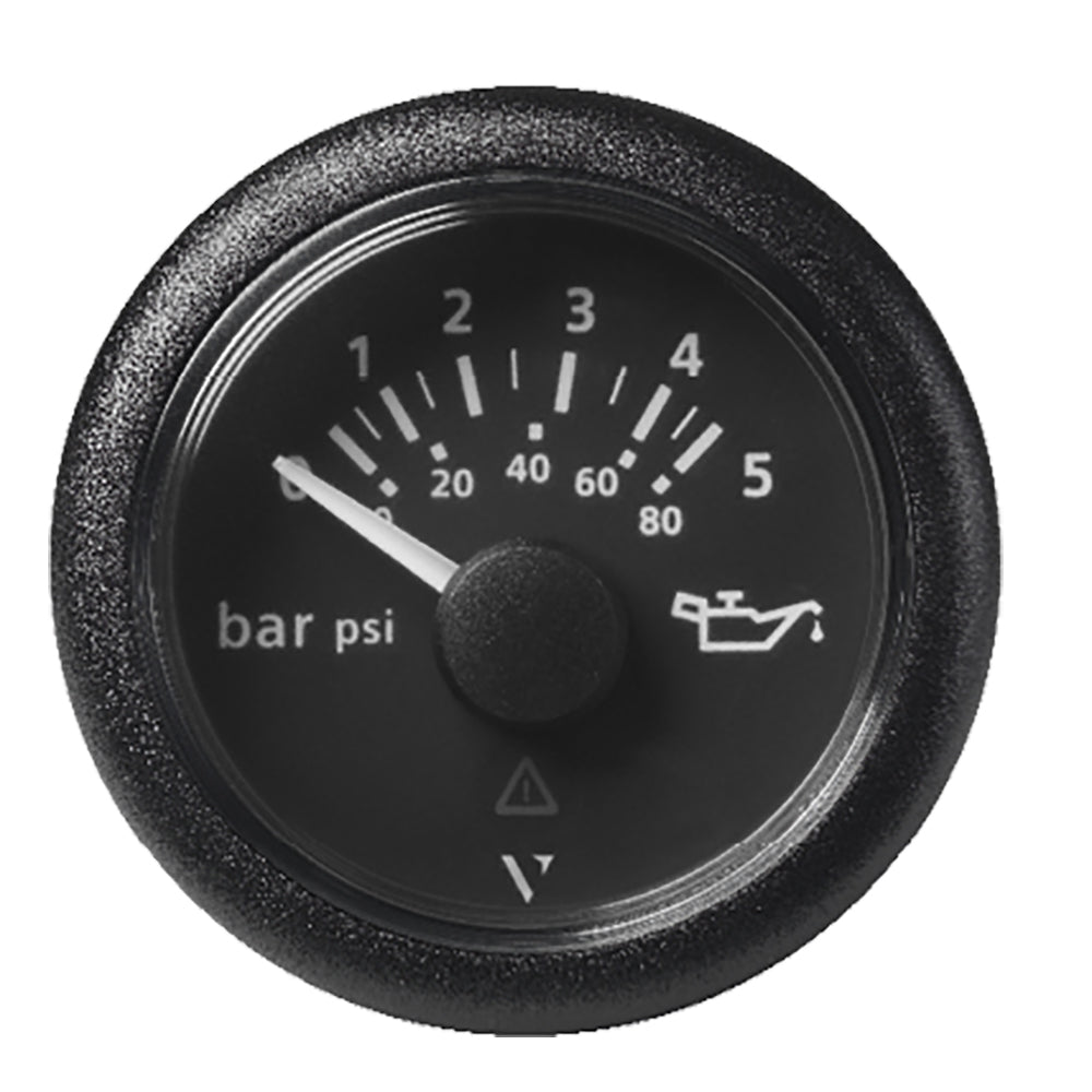 Veratron 52 MM 2116 ViewLine Oil Pressure Gauge 5 Bar80 PSI Black Dial Round Bezel A2C59514123