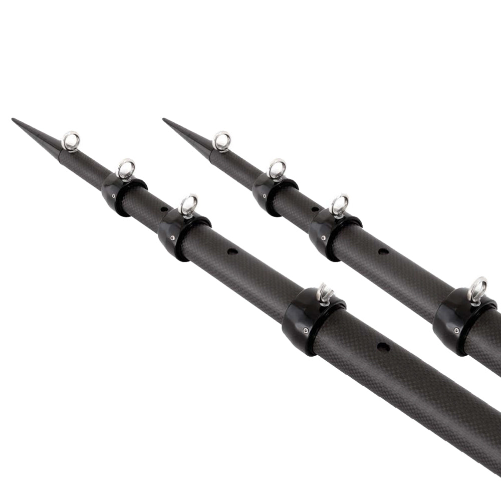 Tigress XD 3K Carbon Fiber Telescoping Outrigger Poles 21 Matte Black Black Pair 886793