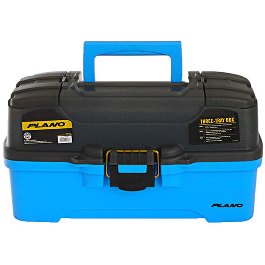 Plano 3Tray Tackle Box wDual Top Access  Smoke  Bright Blue PLAMT6231