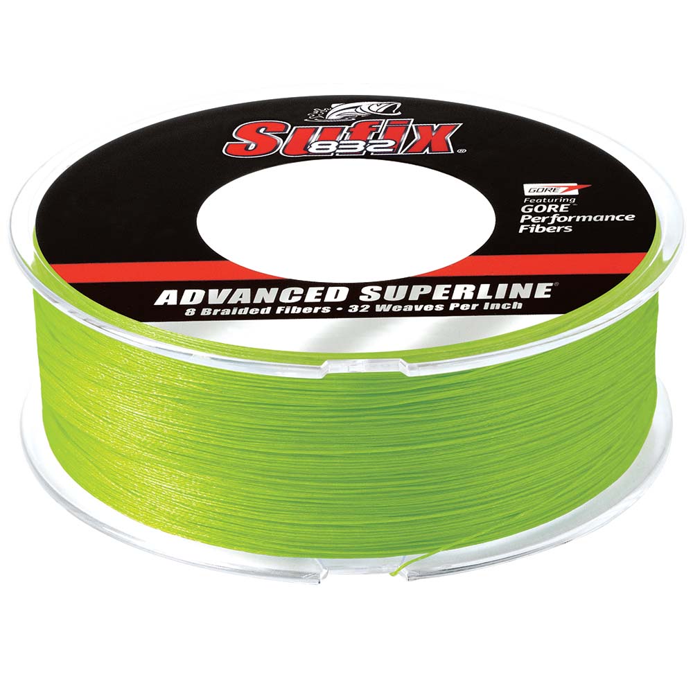 Sufix 832 Advanced Superline Braid 15lb Neon Lime 600 yds 660215L