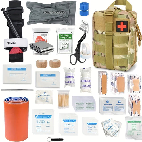 156PCS Home Outdoor Travel First Aid Kit, Camping, Boating, Hunting,