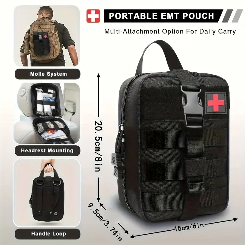 156PCS Home Outdoor Travel First Aid Kit, Camping, Boating, Hunting,