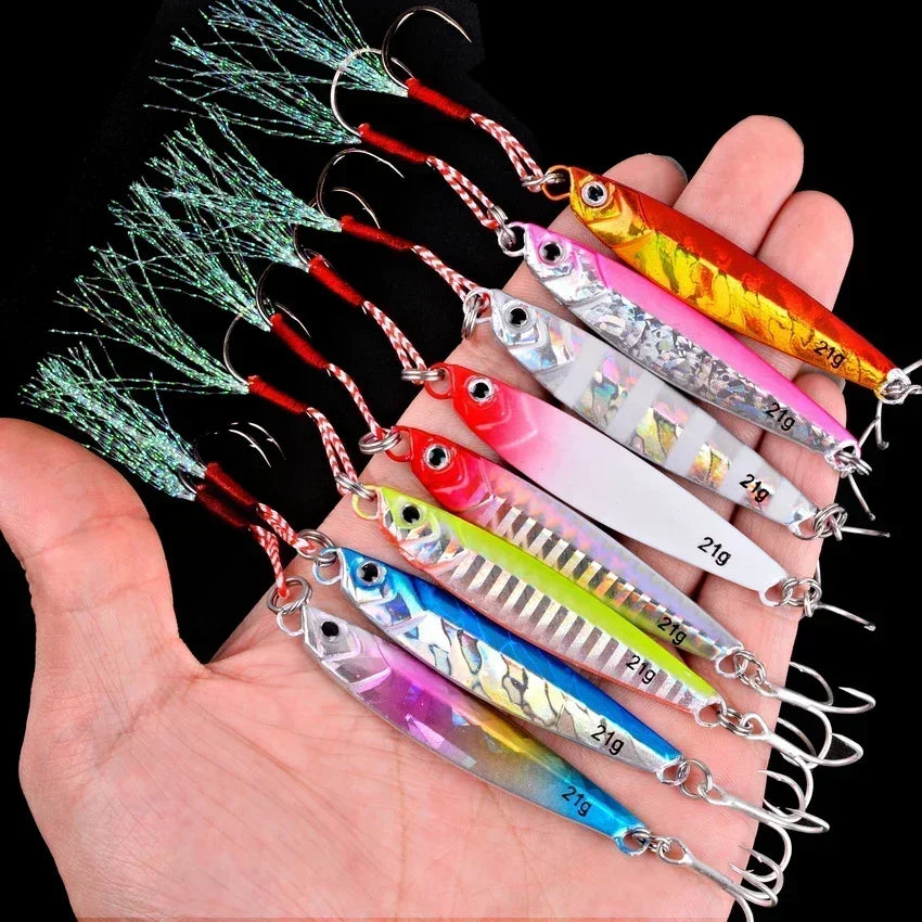 5pcs Metal Jig Fishing Lure Weights 10g-40g Trolling Hard Bait Bass