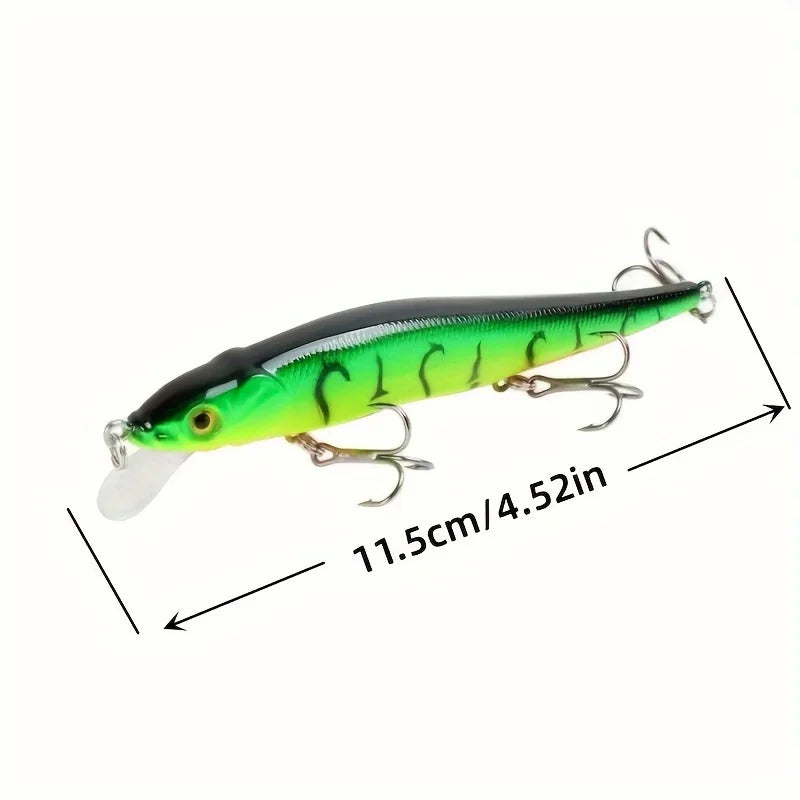 1pc 4.52inch/0.49oz Plastic Simulation Lure, Minnow Hard Bait With 3