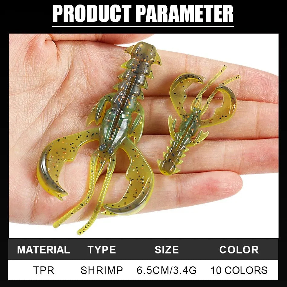Spinpoler Agile Shrimp Soft Bait Fishing Lure TPR Floating Salted UV