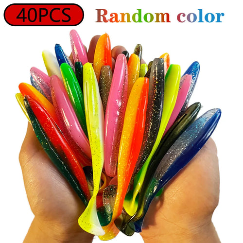 1-100pcs T Tail 70mm 90mm 120mm Shad Worm Soft Bait Artificial Bait