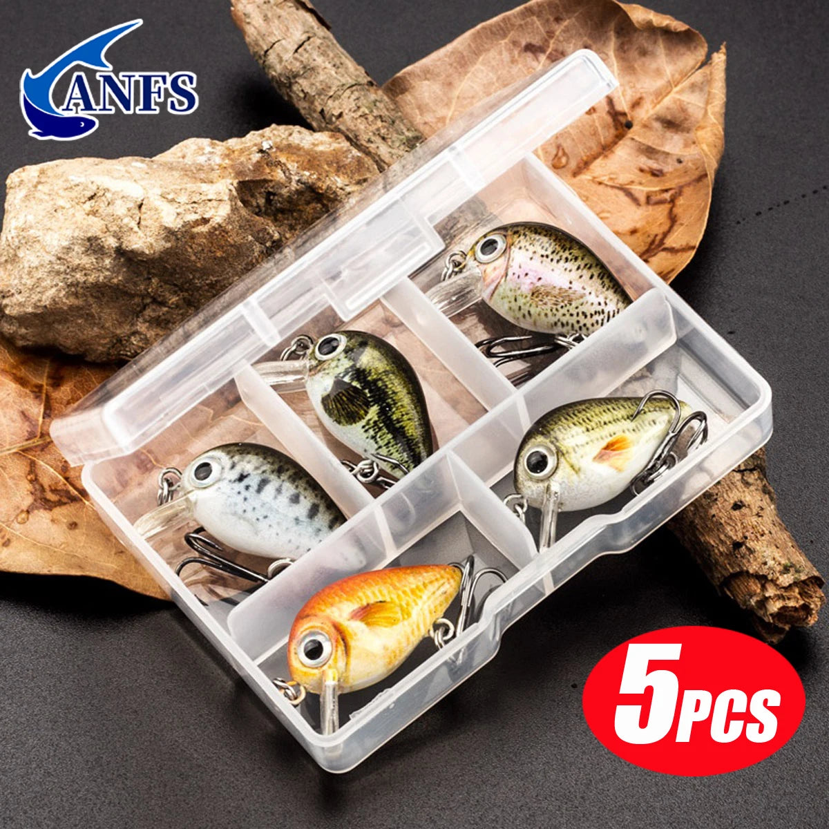 5pcs Mini Fishing Lures Set Lifelike Crank Baits Artificial Baits