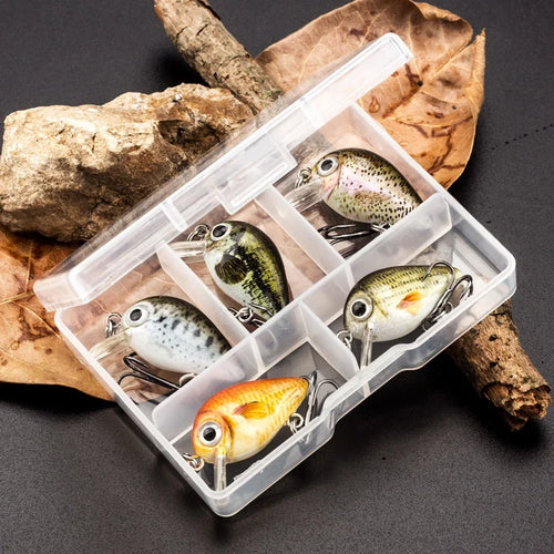 5pcs Mini Fishing Lures Set Lifelike Crank Baits Artificial Baits