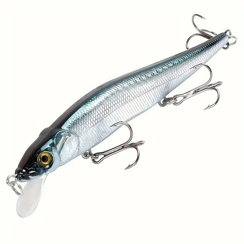 1pc 4.52inch/0.49oz Plastic Simulation Lure, Minnow Hard Bait With 3