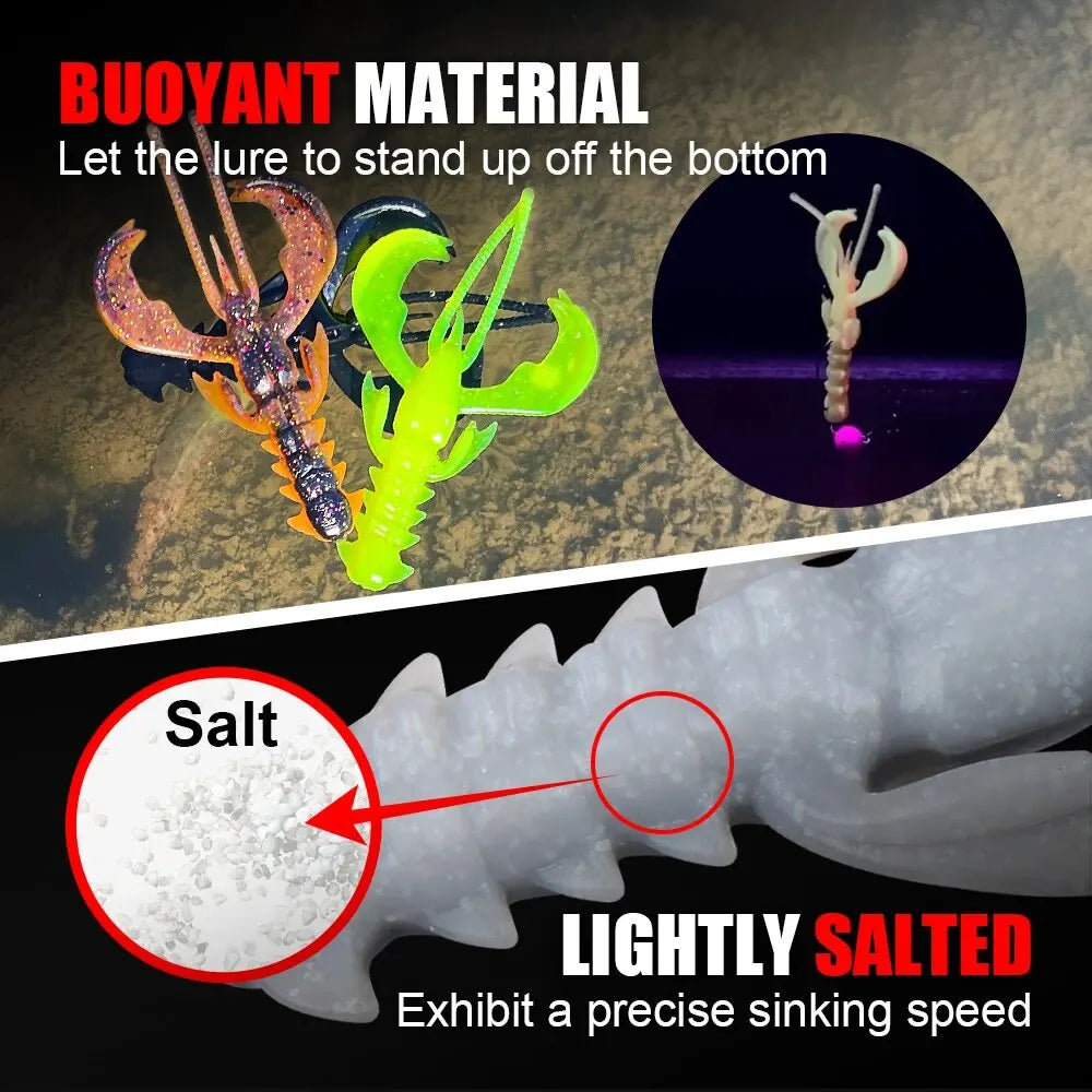 Spinpoler Agile Shrimp Soft Bait Fishing Lure TPR Floating Salted UV