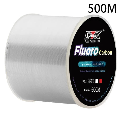 300m 500m Fluorocarbon Coating Fishing Line 4.13LB-34.32LB Carbon