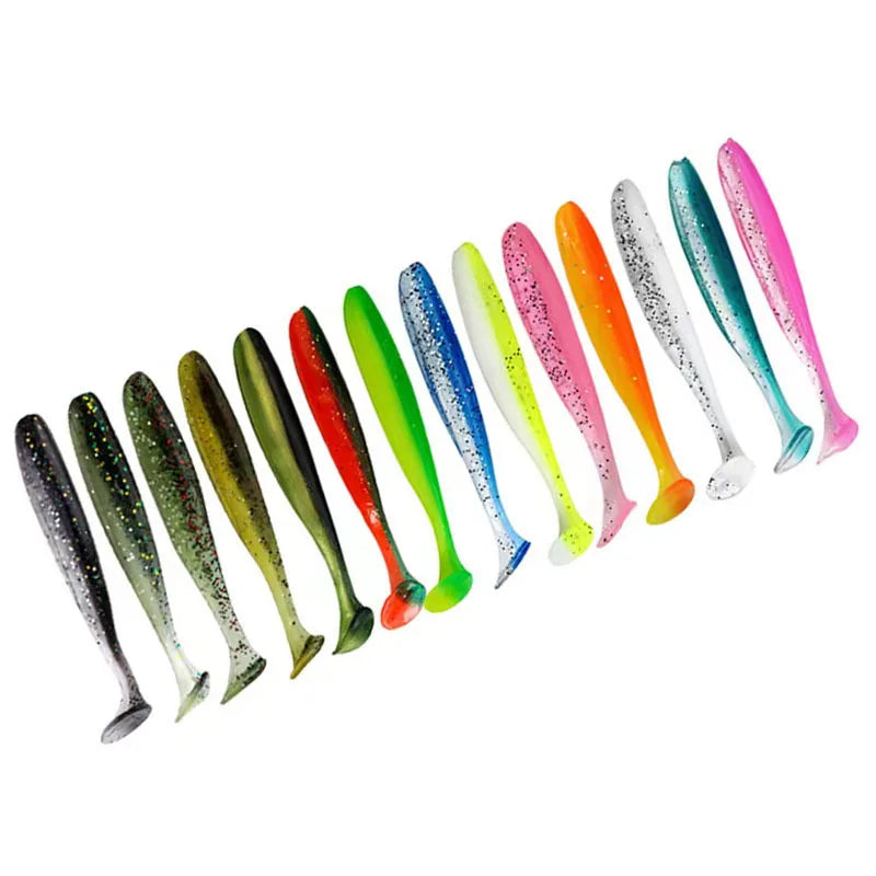1-100pcs T Tail 70mm 90mm 120mm Shad Worm Soft Bait Artificial Bait