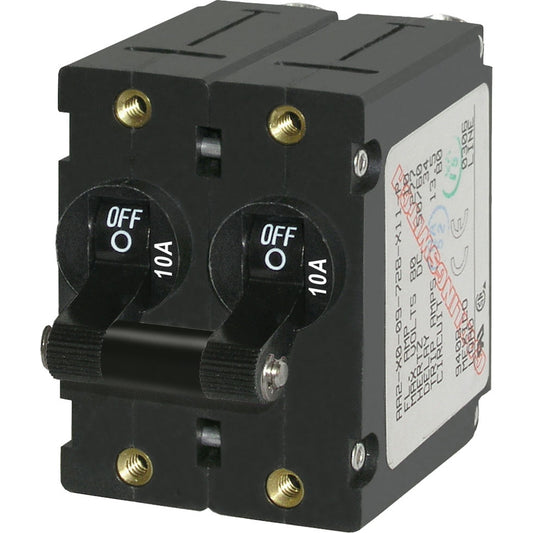 Blue Sea 7232 ASeries Double Pole Toggle  10A  Black 7232
