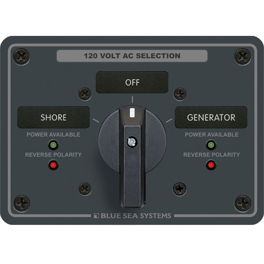 Blue Sea 8365 AC Rotary Switch Panel 65 Ampere 2 Positions  OFF 2 Pole 8365