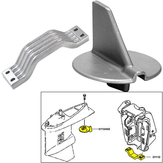 Tecnoseal Anode Kit wHardware  Yamaha 150200HP Left Hand Rotation  Aluminum 21102AL