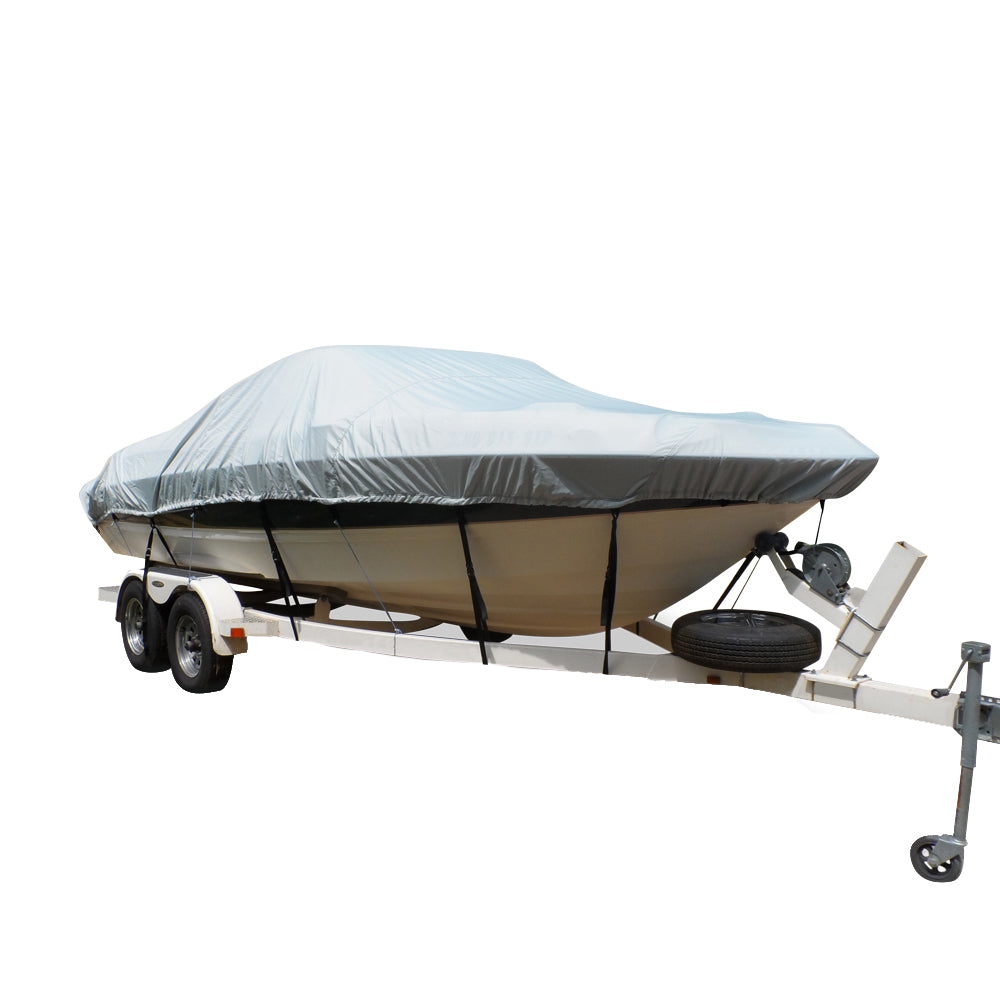 Carver FlexFit PRO Polyester Size 5 Boat Cover fVHull Runabouts IO or OB  Grey 79005