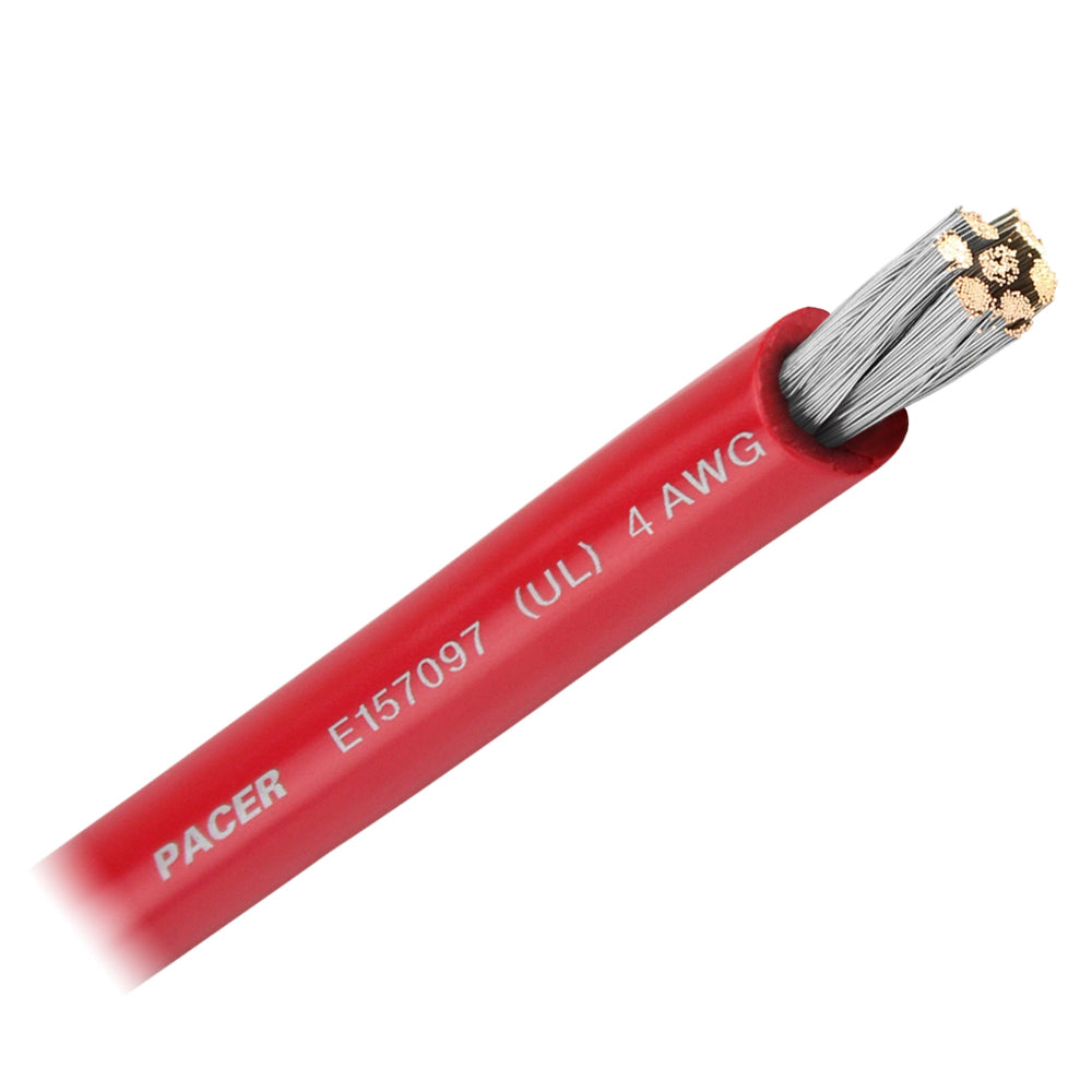 Pacer Red 4 AWG Battery Cable  Sold By The Foot WUL4RDFT