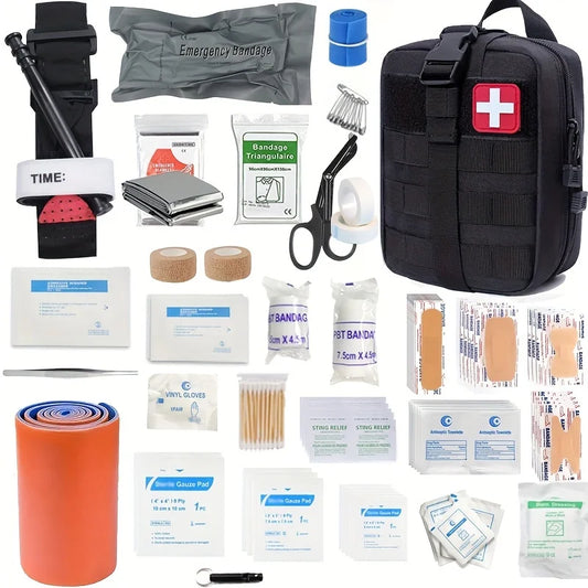 156PCS Home Outdoor Travel First Aid Kit, Camping, Boating, Hunting,