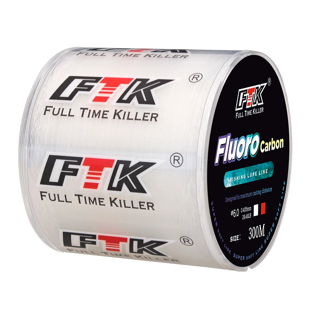 300m 500m Fluorocarbon Coating Fishing Line 4.13LB-34.32LB Carbon