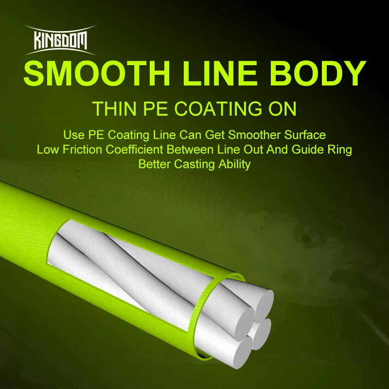 Kingdom Micro Fly 100M 150M Braid PE Fishing Line 8 Strand