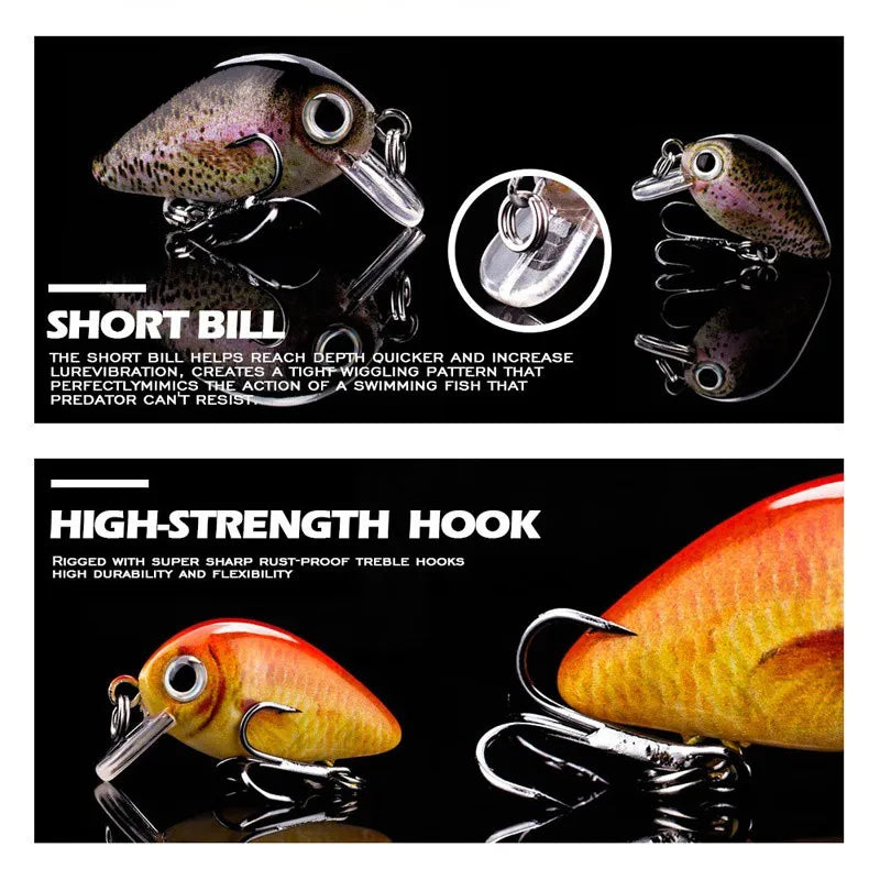 5pcs Mini Fishing Lures Set Lifelike Crank Baits Artificial Baits