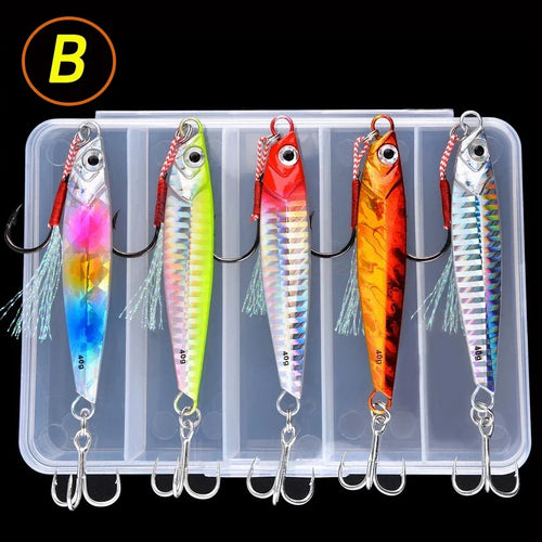 5pcs Metal Jig Fishing Lure Weights 10g-40g Trolling Hard Bait Bass