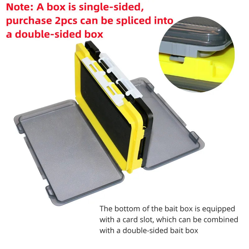 New Plastic Fishing Box Portable Sponge Pad Fly Lures Boxes Jig Head