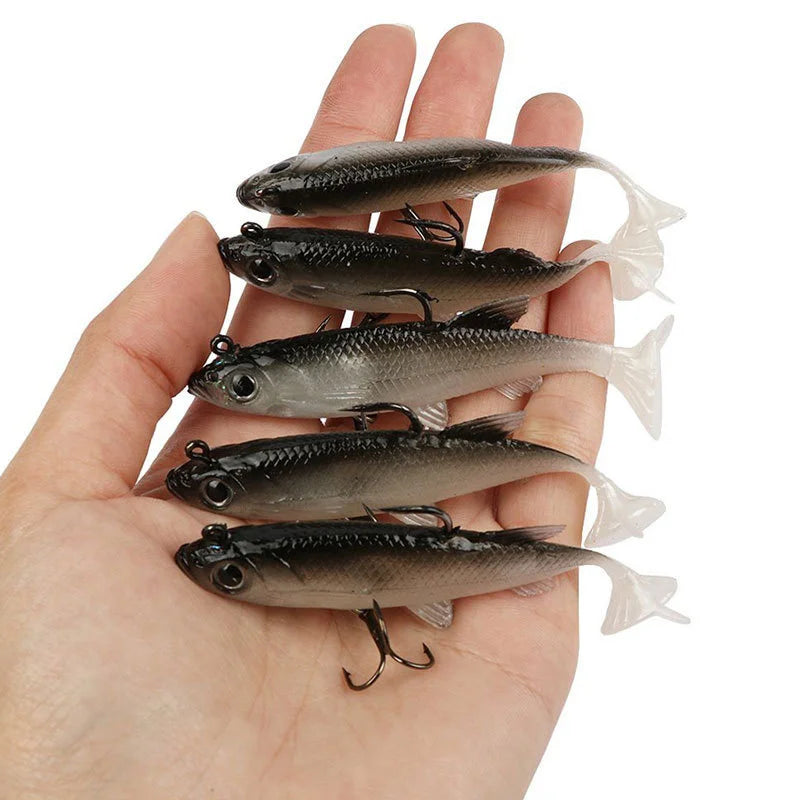 5pcs Kit Fishing Lure Soft Lure 8cm/ 2.8in Artificial Bait Cool