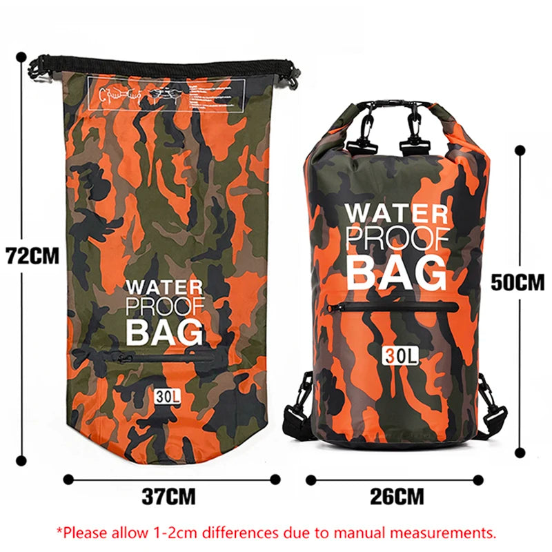 30L 15L Waterproof Dry Bags With Wet Separation Pocket Backpack For
