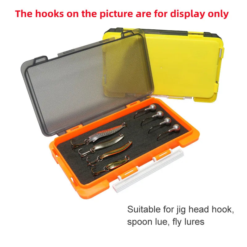 New Plastic Fishing Box Portable Sponge Pad Fly Lures Boxes Jig Head