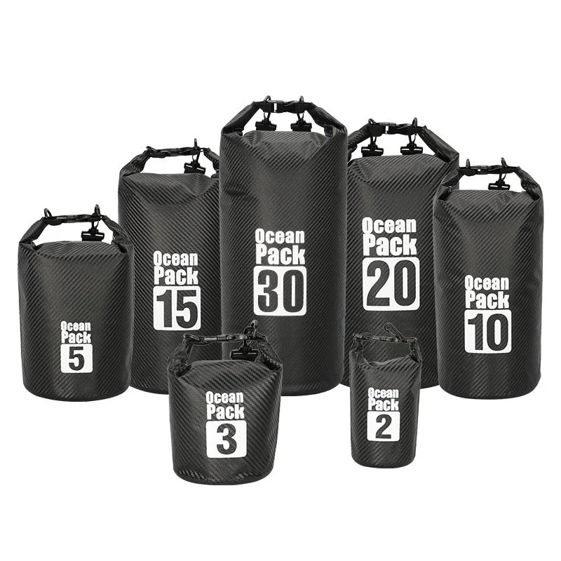 Carbon Fiber Waterproof Swimming Bag Dry Sack 2/3/5/10/15/20/30L