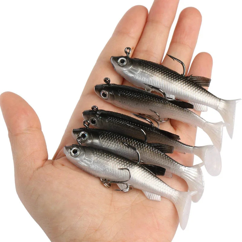 5pcs Kit Fishing Lure Soft Lure 8cm/ 2.8in Artificial Bait Cool