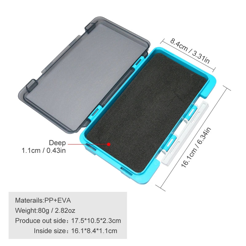 New Plastic Fishing Box Portable Sponge Pad Fly Lures Boxes Jig Head
