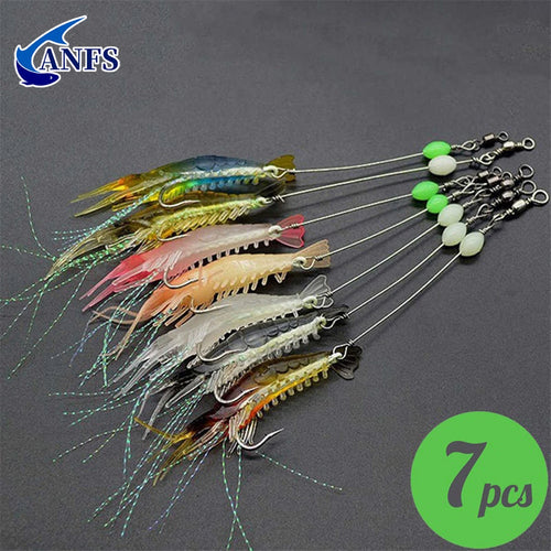 3pcs/7pcs Shrimp Lures Fishing Lures Artificial Fishing Bait Isca