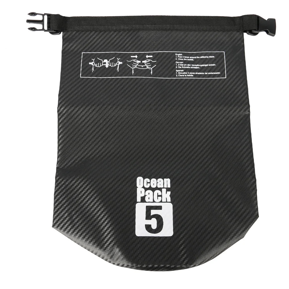 Carbon Fiber Waterproof Swimming Bag Dry Sack 2/3/5/10/15/20/30L