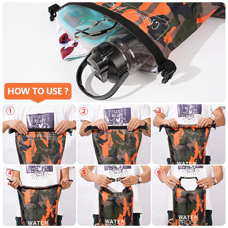 30L 15L Waterproof Dry Bags With Wet Separation Pocket Backpack For